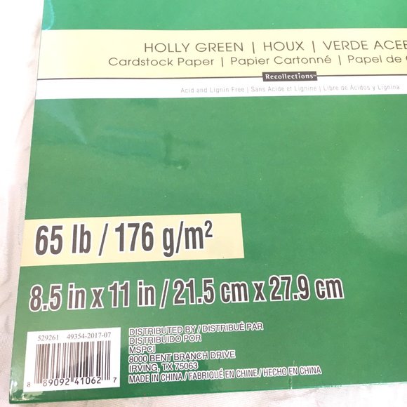 Recollections Cardstock Paper Holly Green Solid 65 lb NWT - Picture 3 of 7